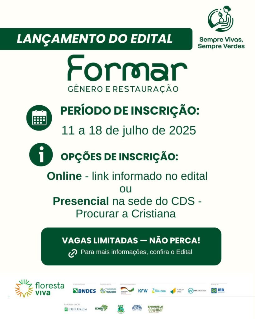 Está aberto o edital do Formar Gênero e Restauração